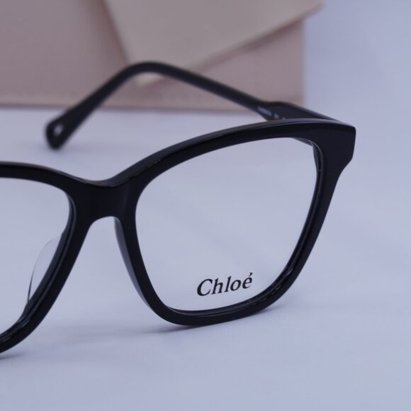 Chloe CH0084OA 001 Square Eyeglasses 55mm - Shiny Black - Picture 2 of 9